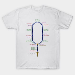 How to pray the rosary (for light backgrounds) T-Shirt